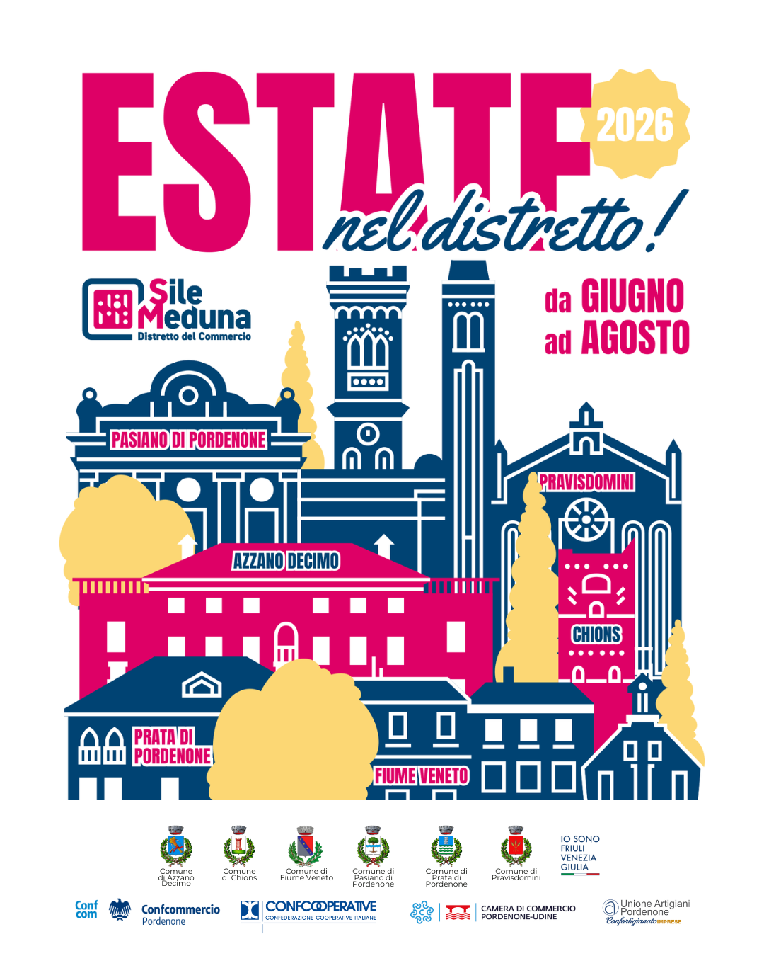 Estate nel Distretto 2026 Distretto Sile Meduna Azzano Decimo Fiume Veneto Chions Prata di Pordenone Pasiano di Pordenone Pravisdomini eventi estivi