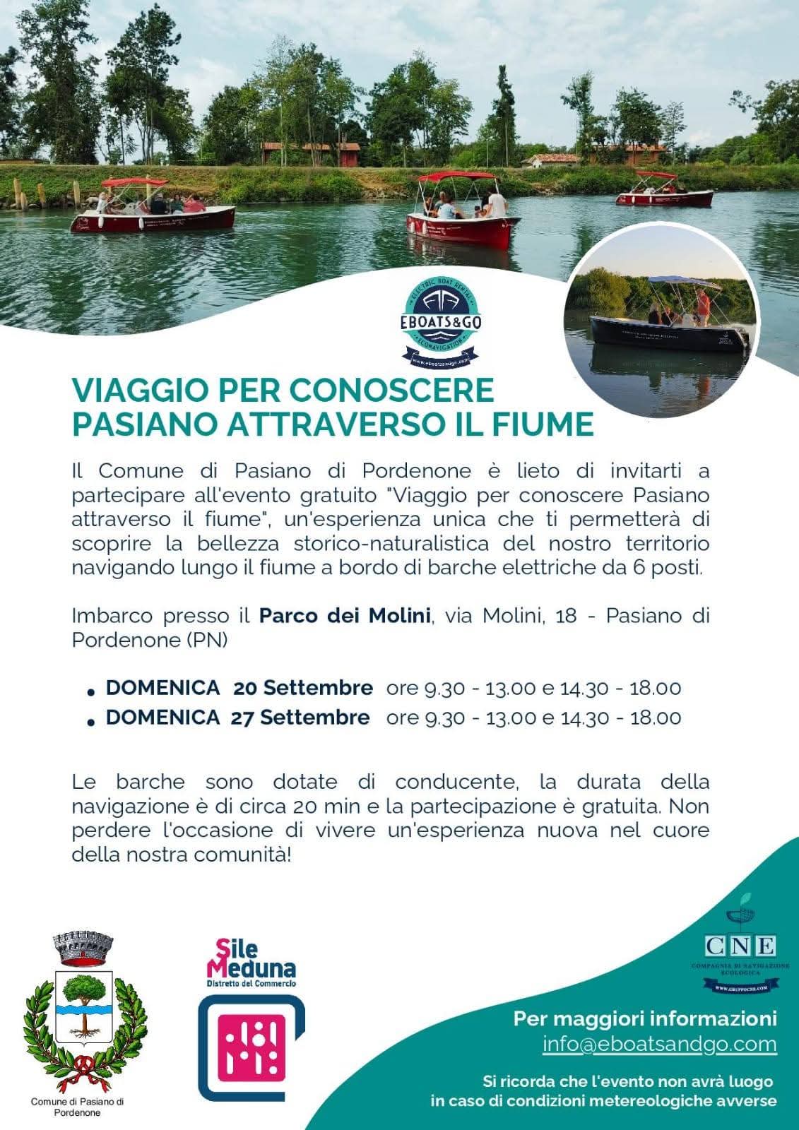Attività viaggio per conoscere Pasiano di Pordenone attraverso il fiume Noncello